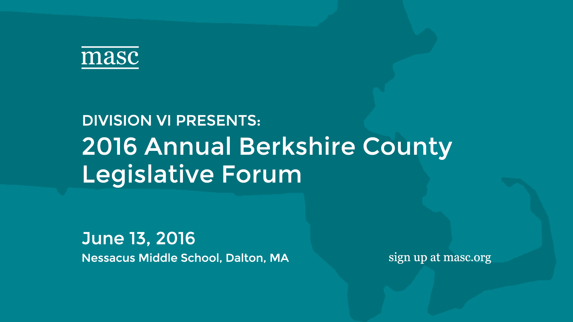 Division VI Presents: 2016 Annual Berkshire County Legislative Forum